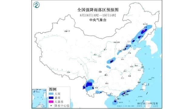 中央氣象臺繼續發布暴雨黃色預警：吉林 遼寧 云南 廣東局地有大暴雨(圖1)